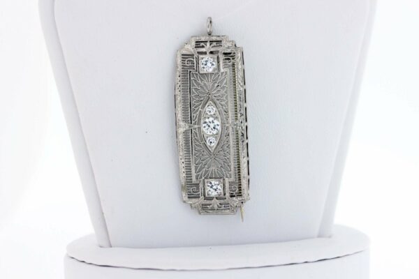 Timekeepersclayton Platinum and Diamond Brooch Pendant