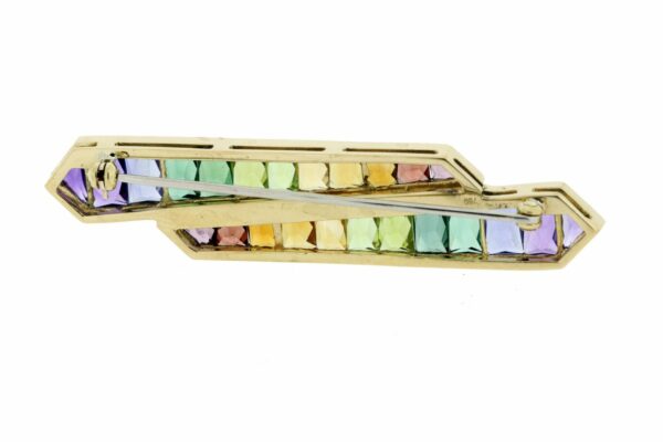 Timekeepersclayton Rainbow Gemstone Brooch 18K Gold