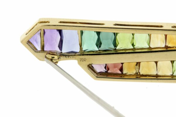 Timekeepersclayton Rainbow Gemstone Brooch 18K Gold