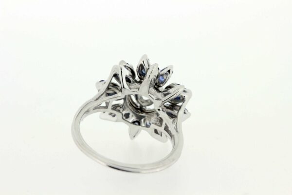 Timekeepersclayton Sapphire and Diamond Flower Ring 14K
