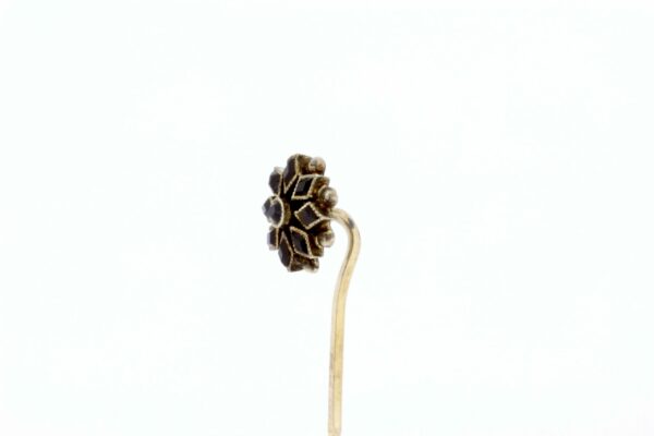 Timekeepersclayton Star Flower Stick Pin with Black Accents and Milgrain