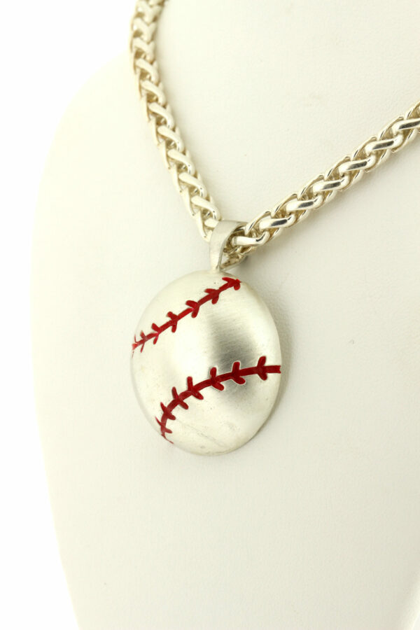 Timekeepersclayton Sterling Silver Baseball Pendant with Optional Matching Sterling Silver Italian Chain