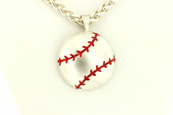 Timekeepersclayton Sterling Silver Baseball Pendant with Optional Matching Sterling Silver Italian Chain