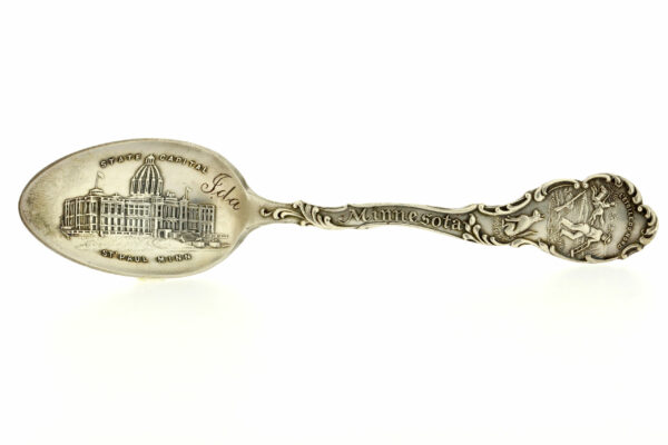 Timekeepersclayton Sterling Silver State Location Spoon State Capital of Minnesota St Paul Minnesota Collectible Silver spoon