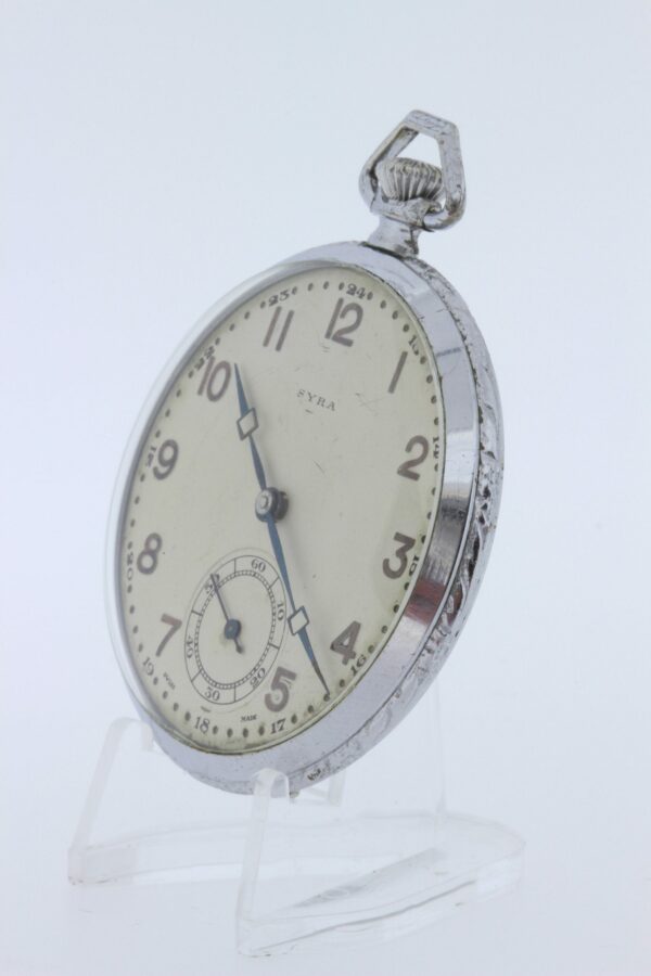 Timekeepersclayton Syra Pocket Watch Swiss Made Movement Wheat Engraved Motif