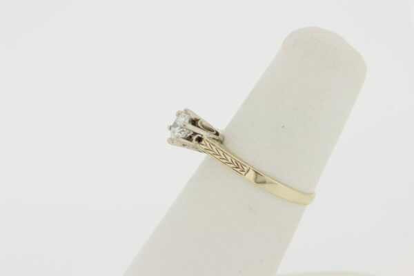 Timekeepersclayton Two Tone Diamond Solitaire 14K Yellow and White Gold
