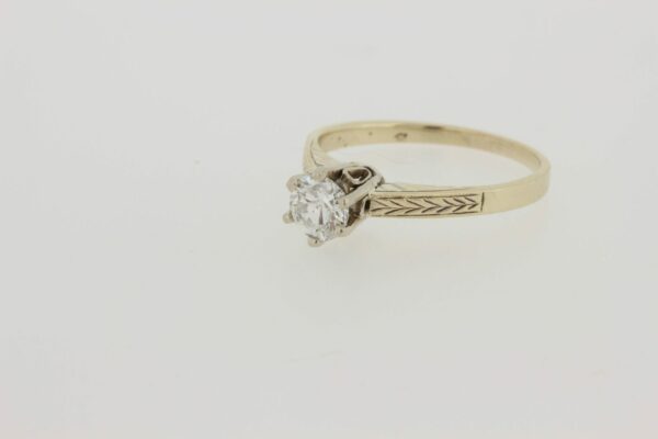 Timekeepersclayton Two Tone Diamond Solitaire 14K Yellow and White Gold