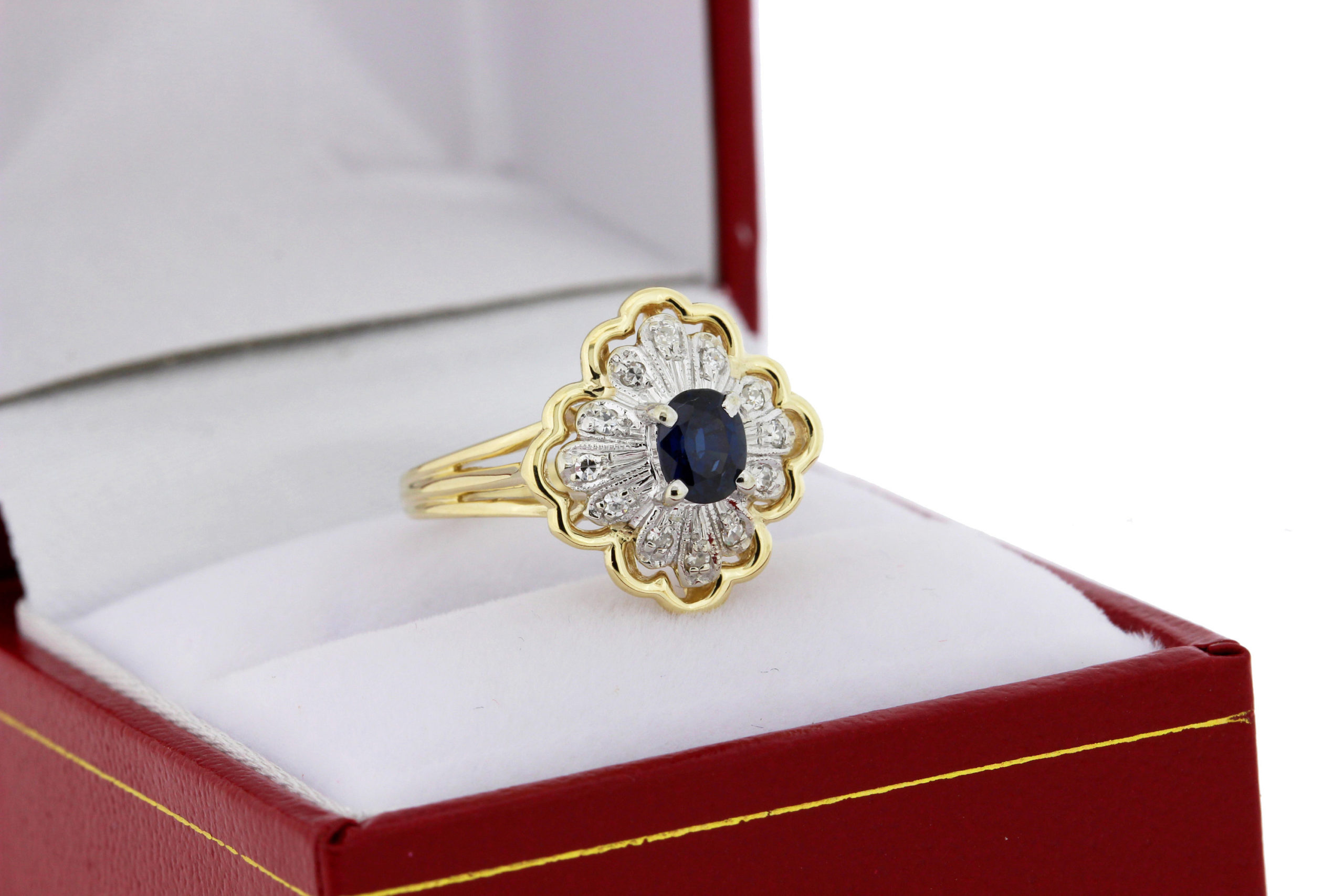Sapphire Gold Ring - ₹30,190 Pearlkraft Regal Design Collection