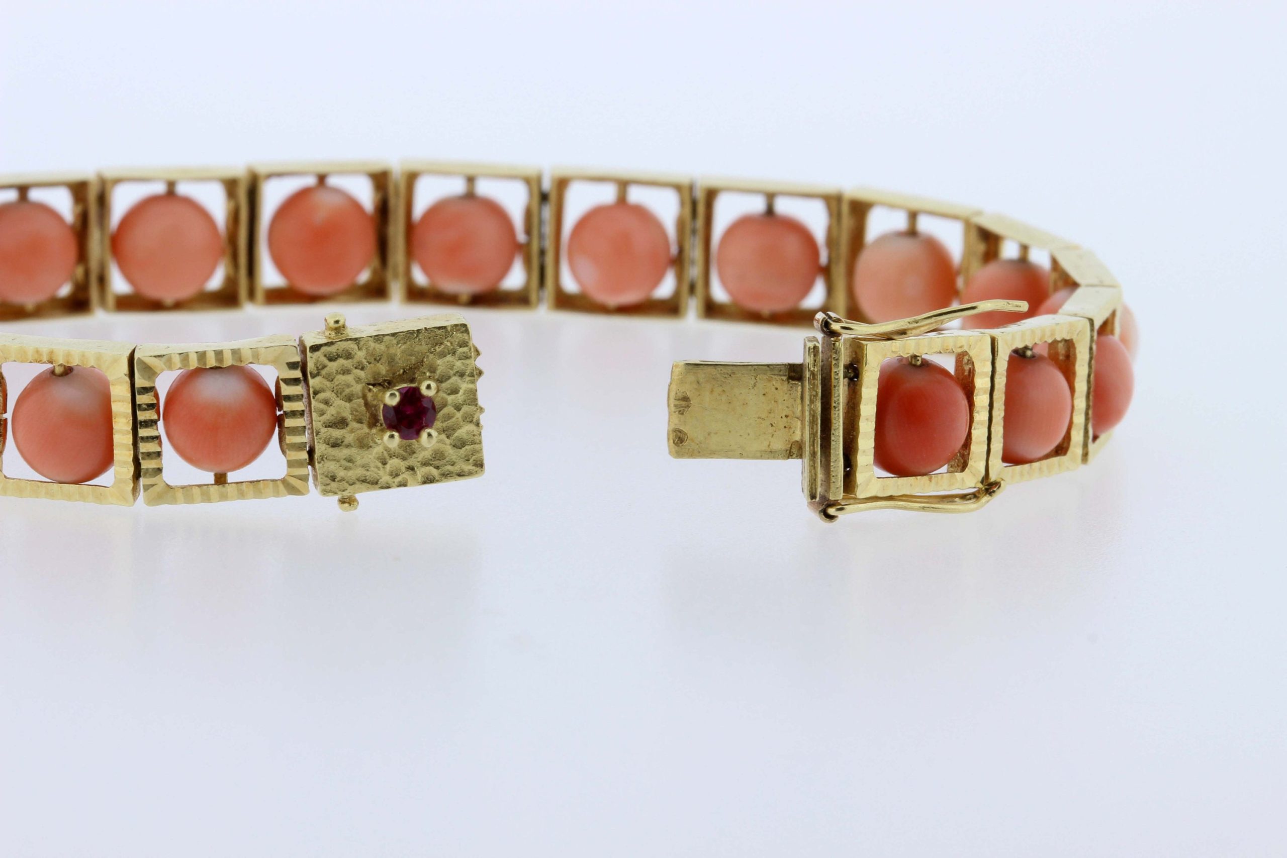 Pink Angel Skin Coral Bracelet with Silver | Eredi Jovon Venice