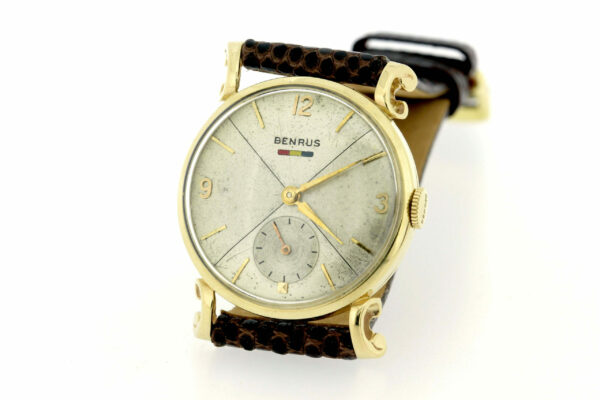 Timekeepersclayton Vintage Benrus 14K Yellow Gold Wrist Watch 17 Jeweled Movement