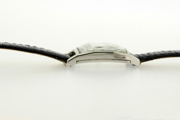 Timekeepersclayton Vintage Gruen Curvex Solid 14K White Gold Wrist Watch with Diamond Dial