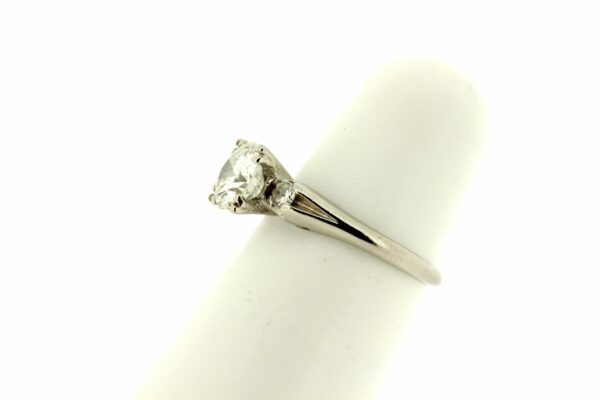 Timekeepersclayton Vintage Platinum and Diamond Engagement Wedding Ring 0.93 Carat Round Diamond with Diamond Accents