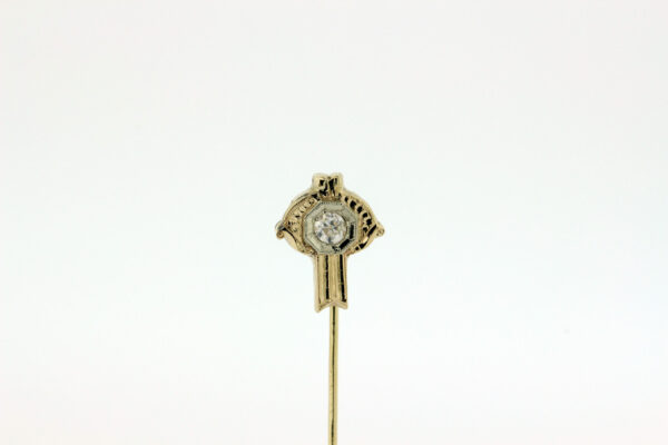Timekeepersclayton Vintage Stick Pin 14K Gold with Old Euro Cut Diamond
