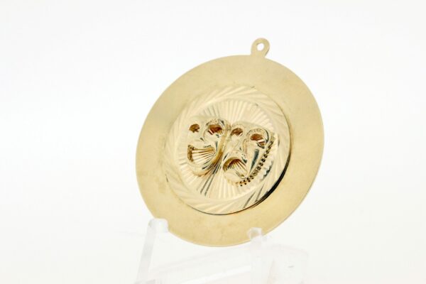 Timekeepersclayton Vintage Thespian Theater Charm Pendant 14K Yellow Gold Hand Engraved Thalia + Melpomene Charm Bracelet
