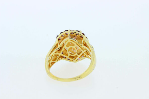 Timekeepersclayton Yellow and Black Ring with Oval Center Silver