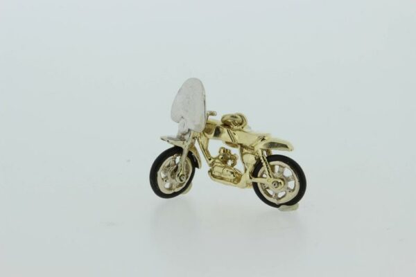 Timekeepersclayton Motorbike Charm 14K Gold with moving Wheels