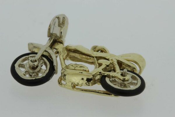 Timekeepersclayton Motorbike Charm 14K Gold with moving Wheels