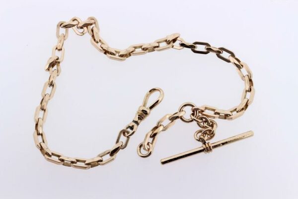 9K Chain and 14K Gold Clasp Pocket Watch Chain