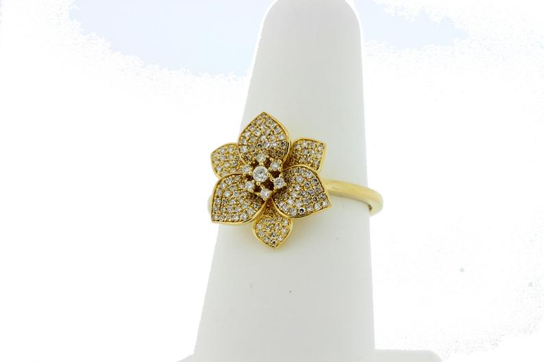 14kt white gold flower diamond wedding ring, engagement ring ADLR388