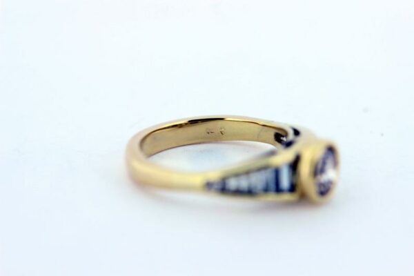 Timekeepersclayton Large Carat Diamond Ring with Baguette Accents 14K Gold