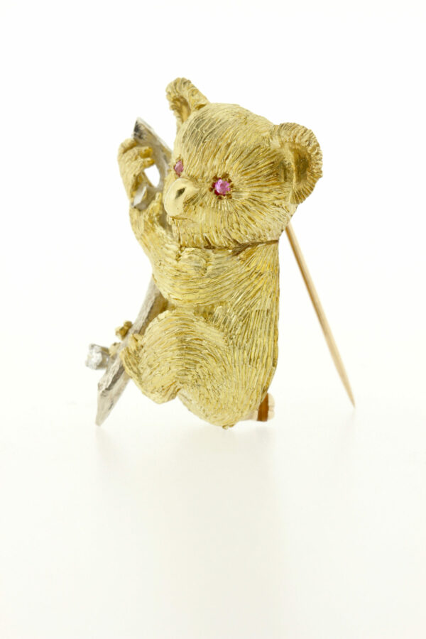 Timekeepersclayton 18K Yellow and Gold Koala Brooch Pin with Diamond Accents Australia