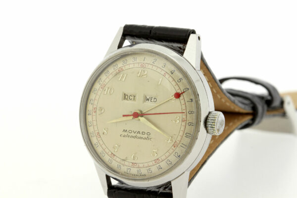 Timekeepersclayton 1940s Vintage Movado Calendomatic Wrist Watch