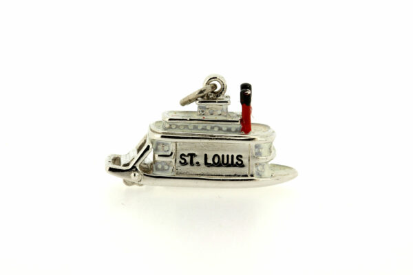 Timekeepersclayton Saint Louis Steamboat Charm with Rotating Water Wheel Riverboat