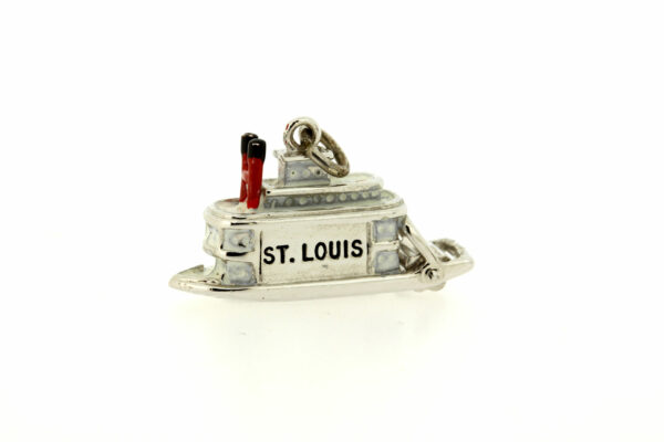 Timekeepersclayton Saint Louis Steamboat Charm with Rotating Water Wheel Riverboat