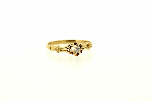 Vintage Diamond Solitaire Ring 10K Yellow Gold engagement ring wedding ring