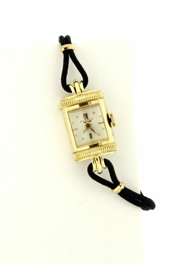 Ladies Vintage Benrus 1950s Wrist Watch 14K Yellow Gold
