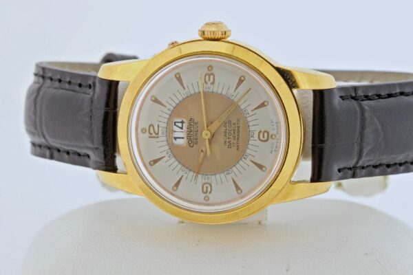 Timekeepersclayton 1950s Cornavin Datocor Model Wrist watch 17 Jeweled Geneve Swiss Incabloc movement Antimag stainless steel back