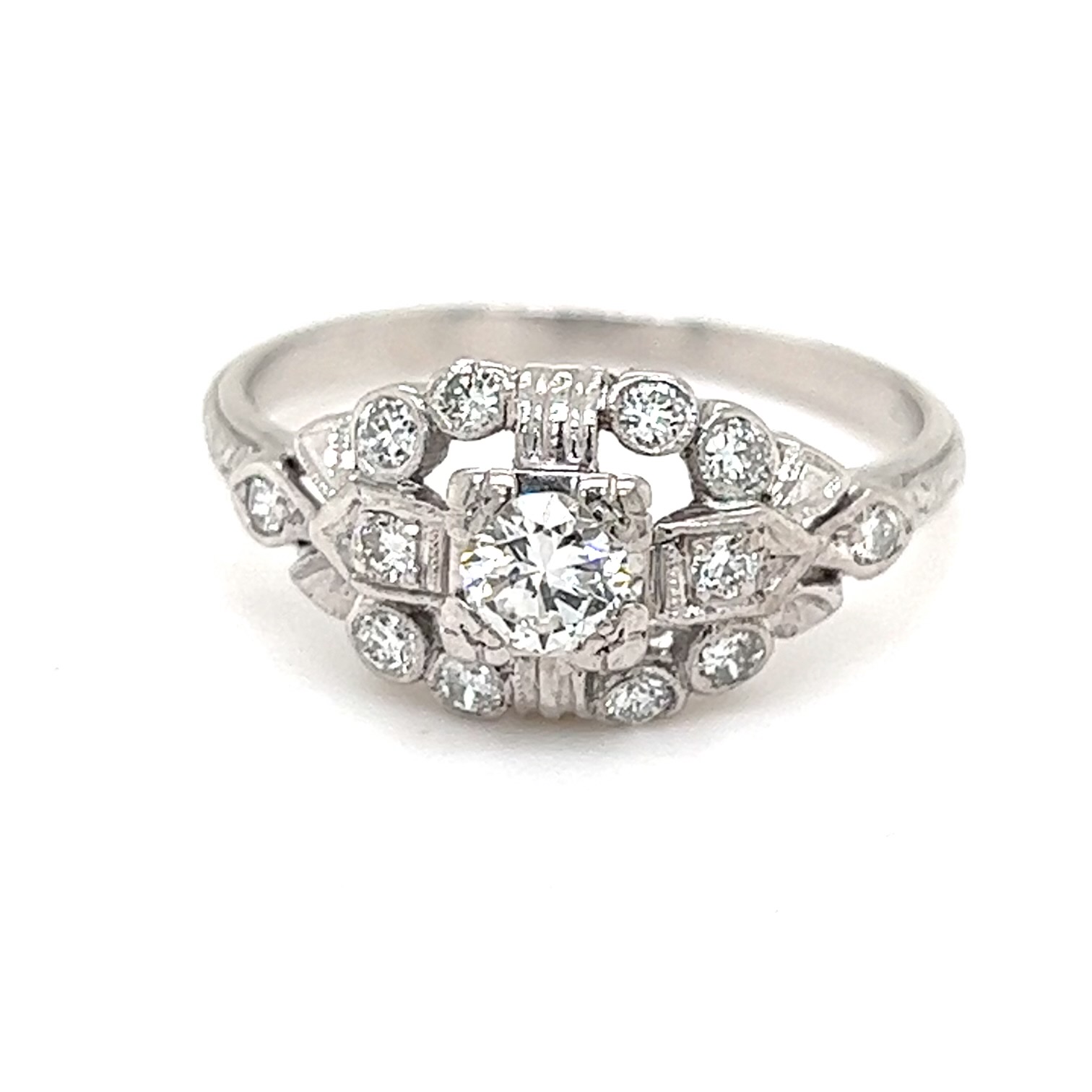 Engraved Fairtrade 9ct Rose Gold and Palladium Diamond Engagement Ring