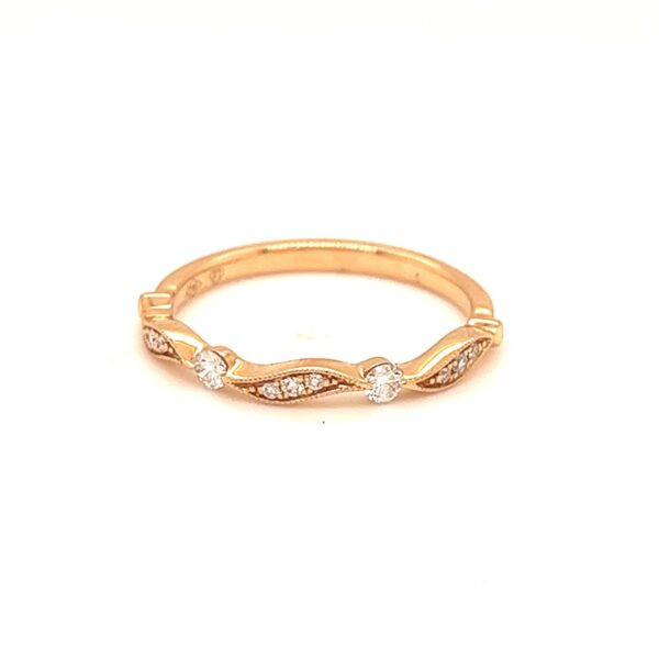 18k Rose Gold Band with Diamonds