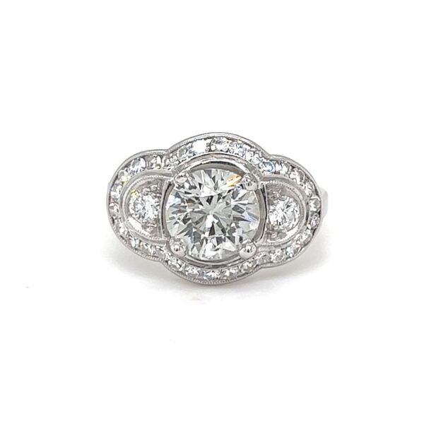 1930's Platinum Ring with GIA Certified Diamond