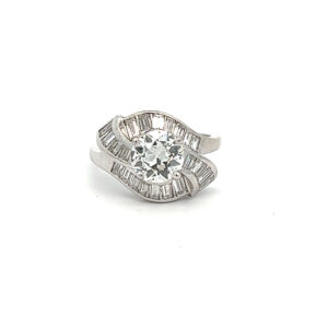 Stunning 1950's Ring with GIA Certified Center Diamond
