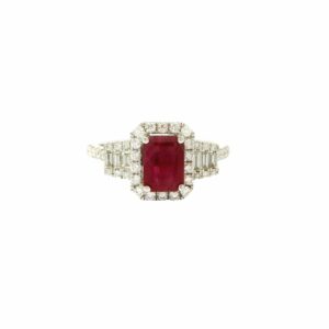 18k White Gold Ruby and Diamond Ring
