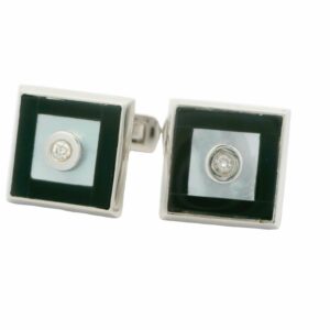 Onyx and Mother-of-Pearl Cufflinks